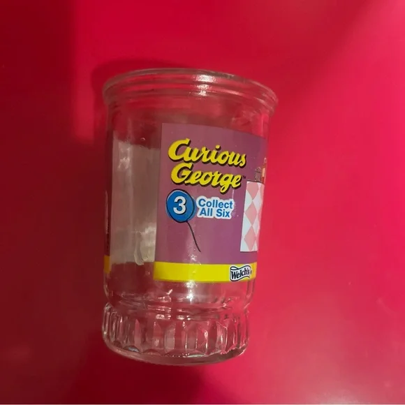 CURIOUS GEORGE Welch's Collectors Glass Jelly Jar #3 Purple - Picture 2 of 4